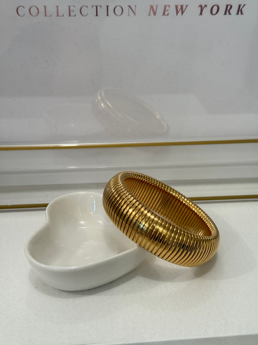 Stainless steel gold plated bangle